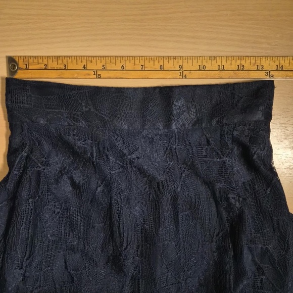 Maria Pinto Elegant Lace Navy Blue Slit Maxi Skirt US 8 - Picture 6 of 6